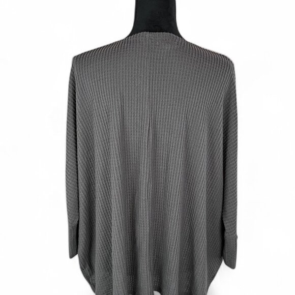 MAURICES Open Front Ribbed Cardigan 2X Gray Polyester Spandex Fall - Picture 2 of 4